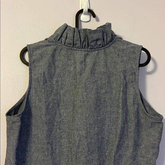 Mud Pie Blue Chambray Sleeveless Ruffle Collar Tunic Top size L (12-14) - Picture 11 of 15
